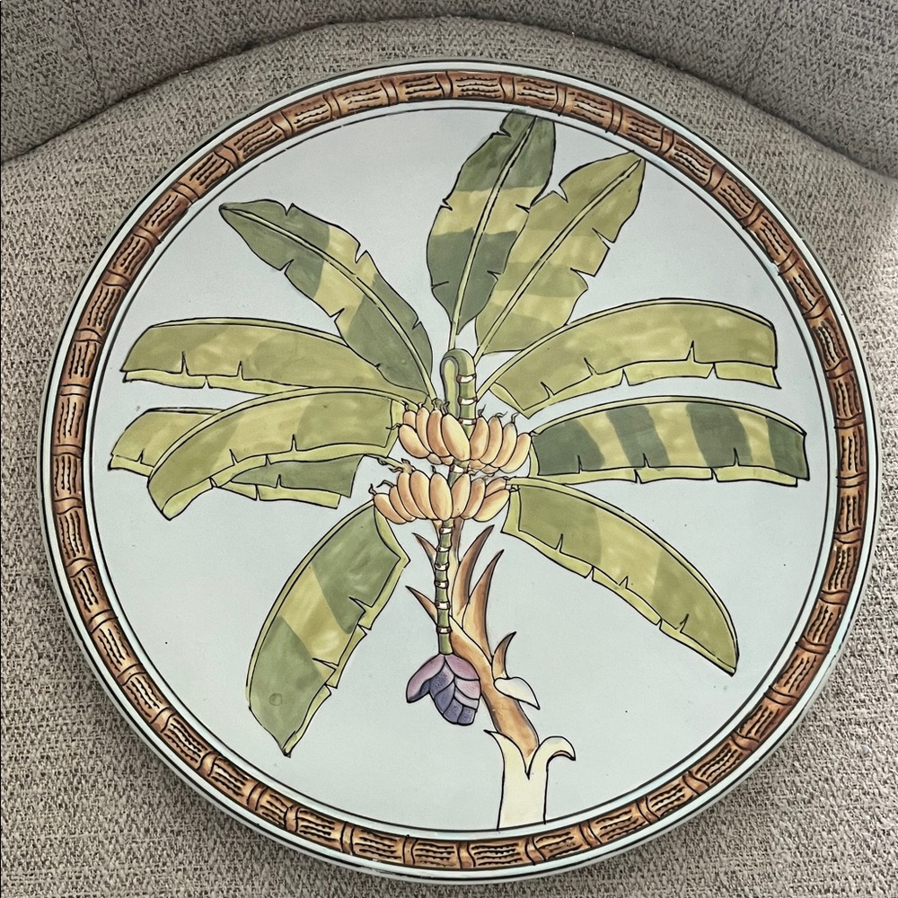VTG Andrea by Sadek Banana palm Tree plate Tradewinds by Siddhia Hutchenson 12”
